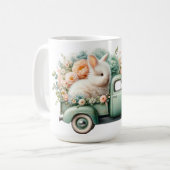 Mug Poulie de céramique 'Bunnies Springtime' (Devant gauche)