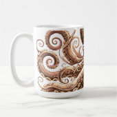 Mug Poulpe Steampunk Kraken Orné Or Blanc (Gauche)