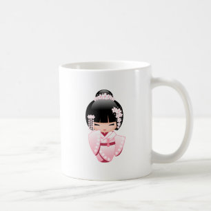 Mug Poupée blanche Kimono Kokeshi - Japonaise Geisha G