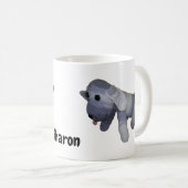 Mug - Poupée de chien rayé avec le nom (Devant droit)