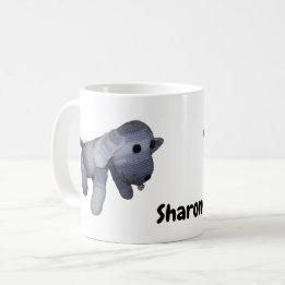 Mug - Poupée de chien rayé avec le nom