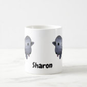 Mug - Poupée de chien rayé avec le nom (Centre)