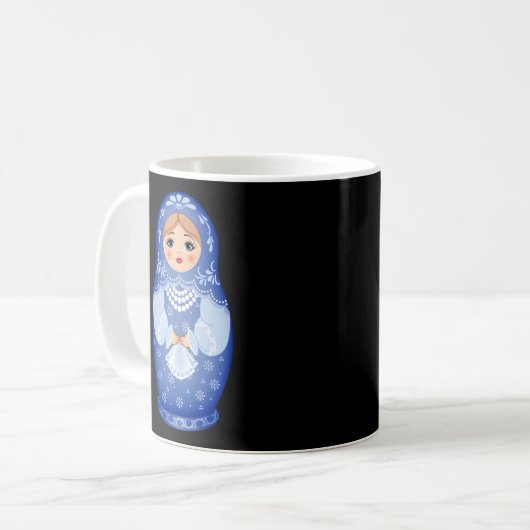 Mug Poupée de nidification russe Blue Matryoshka (Devant gauche)