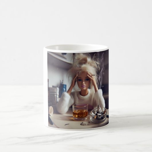 Mug Poupée en détresse Mème Fumer & Boire | Génération (Centre)