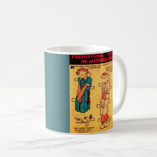 Mug Poupée en papier de bande dessinée des années 1930 (Devant droit)