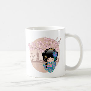 Mug Poupée Keiko Kokeshi - Blue Kimono Geisha Girl Cof