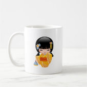 Mug Poupée Kokeshi d'été - Kimono Jaune Geisha Girl Co (Gauche)