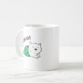 Mug Poupée Maid Funny Kitty Chat Sirène Pun (Devant gauche)
