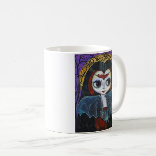 Mug Poupée mignonne de fille vampire avec chatte (Devant droit)