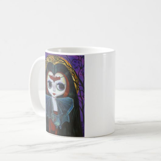 Mug Poupée mignonne de fille vampire avec chatte (Devant gauche)
