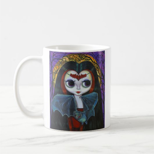 Mug Poupée mignonne de fille vampire avec chatte (Gauche)