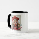 Mug Poupée ,pour noël , noël, (Devant gauche)