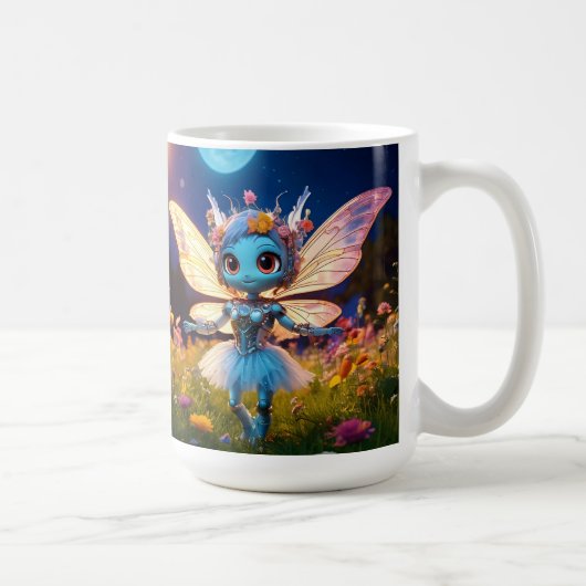 Mug Poupée robot danseuse de ballet dans les fleurs sa (Droite)