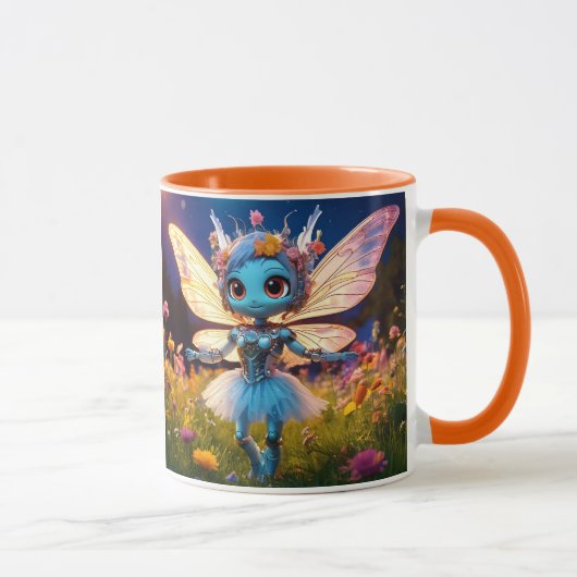 Mug Poupée robot danseuse de ballet dans les fleurs sa (Droite)