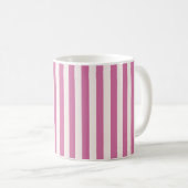 Mug poupée rose rayée | rayures roses  (Devant droit)