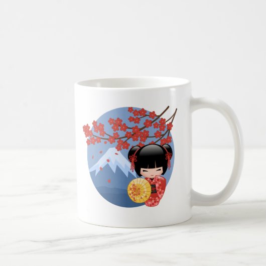 Mug Poupée rouge de Sakura Kokeshi - fille de geisha (Droite)