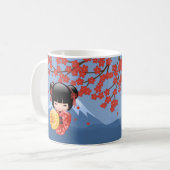 Mug Poupée rouge de Sakura Kokeshi - fille de geisha (Devant gauche)