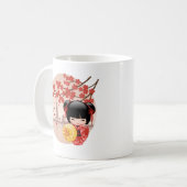 Mug Poupée rouge Sakura Kokeshi - Geisha japonais (Devant gauche)
