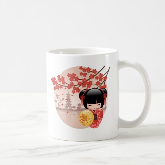 Mug Poupée rouge Sakura Kokeshi - Geisha japonais (Droite)