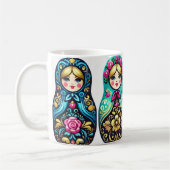 Mug Poupée russe - 4 poupées de nidification (Gauche)
