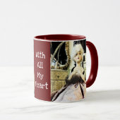 Mug Poupée Vintage - De Tout Mon Cœur (Devant droit)