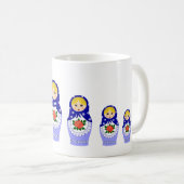Mug Poupées de Matryoschka bleues (Devant droit)