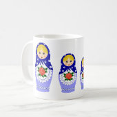 Mug Poupées de Matryoschka bleues (Devant gauche)