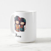 Mug Poupées Kokeshi japonais mignonnes (Devant gauche)