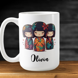Mug Poupées Kokeshi japonais mignonnes