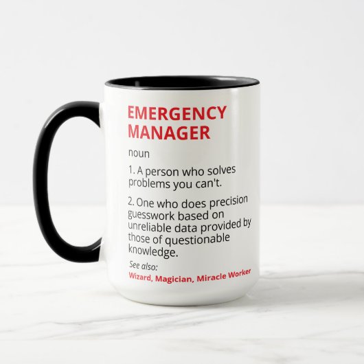 Mug pour Administrateur de crise pour Cadeaux d'Ad (Gauche)