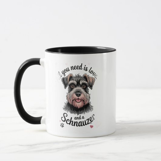 Mug pour amateur de Schnauzer mignon (Gauche)