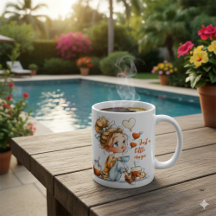 Mug pour amoureux du café mignon | Design pour fil