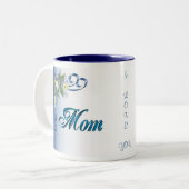 Mug pour angle floral bleu MOM (Devant gauche)