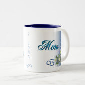 Mug pour angle floral bleu MOM (Devant droit)