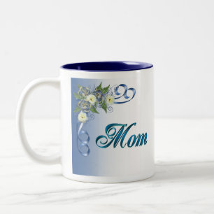 Mug pour angle floral bleu MOM