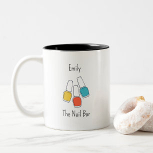 Mug pour bar à ongles personnalisé avec nom de l'e