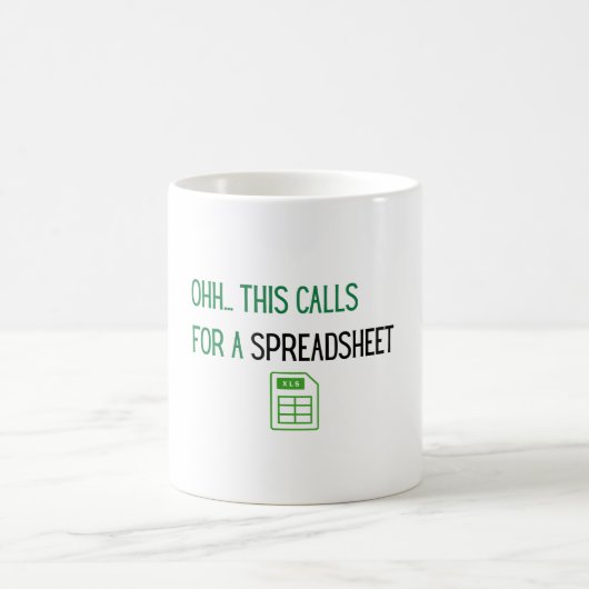 Mug Pour cela, il faut une feuille de calcul (Centre)