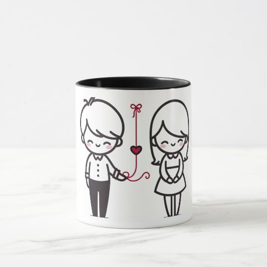 Mug pour couple mignon “Unis par l'amour” (Centre)
