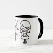 Mug pour couple mignon “Unis par l'amour” (Devant droit)