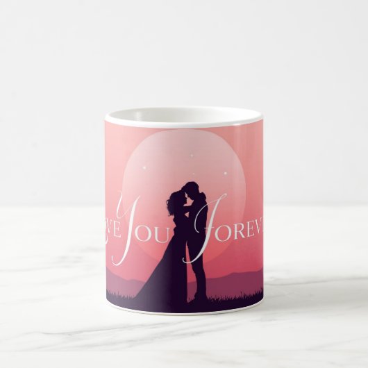 Mug pour couple romantique | “Je t'aime pour toujo (Centre)