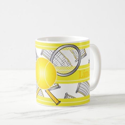 Mug Pour des joueurs de tennis - jaune (Devant droit)