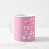 Mug Pour des noms de Handprint d'enfants de maman ou (Devant gauche)