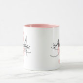 Mug pour elle un monogramme Pink treble clef (Centre)
