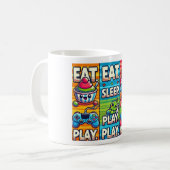 Mug pour enfants "Mange, joue, dors et répète" (Devant gauche)