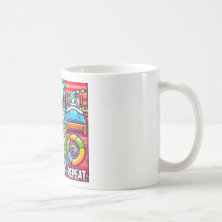 Mug pour enfants "Mange, joue, dors et répète"