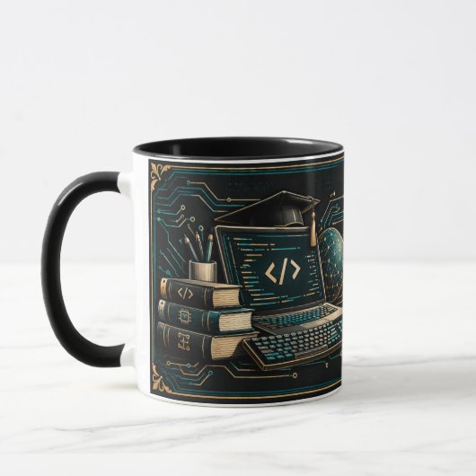 Mug pour enseignant d'informatique, Code Enseigner (Gauche)