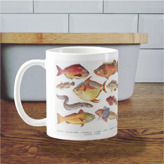 Mug Pour l'Angleur - Illustrations de Poissons Vintage