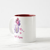 Mug pour les 40 ans de mariage Rubis (Devant gauche)