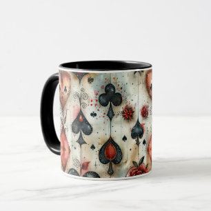 Mug Pour les amateurs de jeux de cartes. Jouer des sym