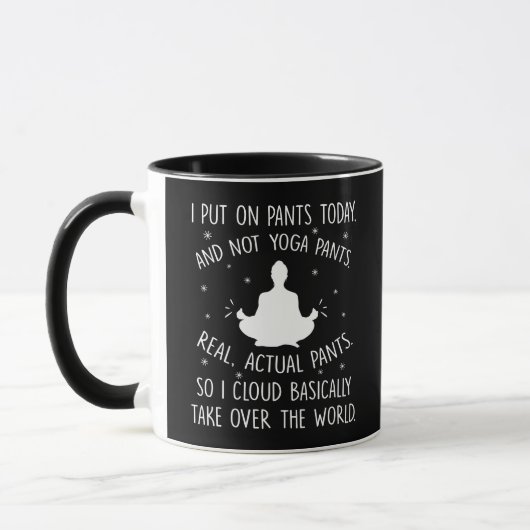 Mug Pour les amateurs de yoga, méditation de Yoga drôl (Gauche)